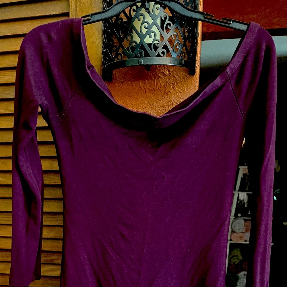 Beautiful wine colored off the shoulder dress or top